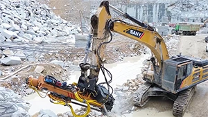 PL-2000L Hydraulic Rock Drill Splitter in Operation