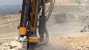T6 Excavator-Mounted Hydraulic Rock Drill in Operation