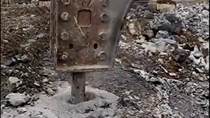 Side Type Hydraulic Breaker in Operation
